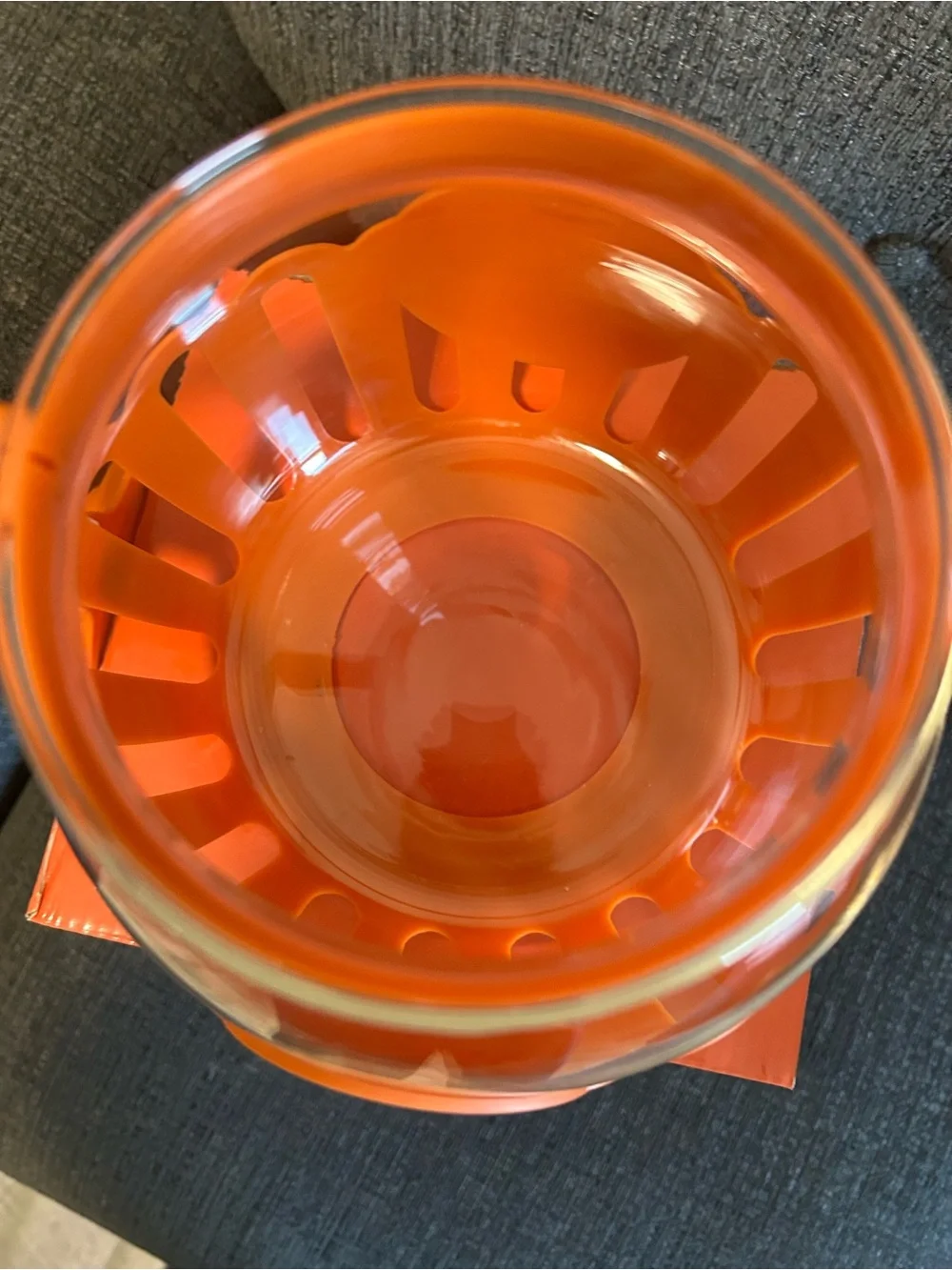 Orange Popcorn Serving Bowl with Handle - Popcorn Brand